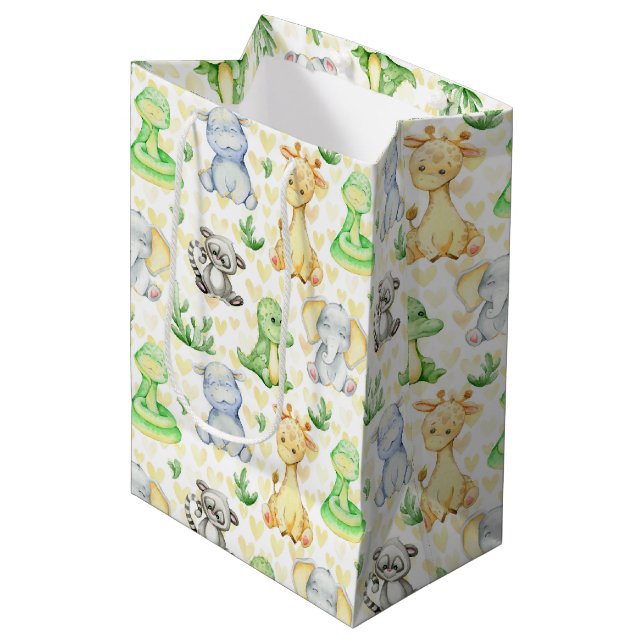 Cute Safari Animals Gift Bag (Front Angled)