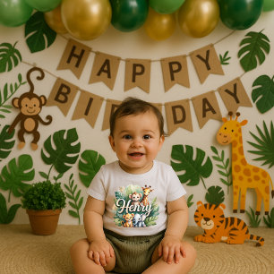 Cute Safari Animals Henry Kids Tee