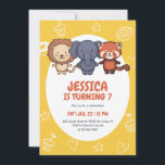 Cute Safari Animals Jungle Party Kids Birthday Invitation<br><div class="desc">Cute design for kids,  boys or girls who love animals. Perfect for animal theme birthday party or baby shower. You can customise the wording to fit other occasions.</div>