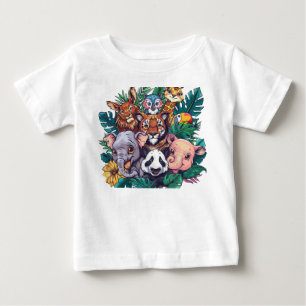 Cute Safari Animals Jungle Theme Toddler T-Shirt