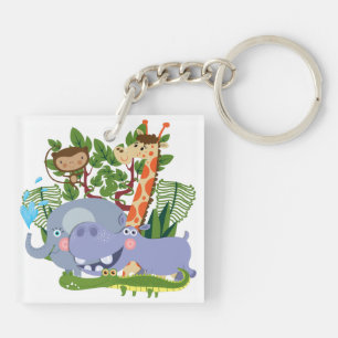 Cute Safari Animals Key Ring