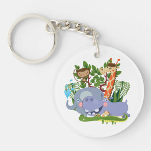 Cute Safari Animals Key Ring