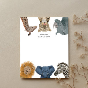 Cute Safari Animals Kids Card