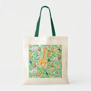 Cute Safari Animals Kids Tote Bag Jungle Animal