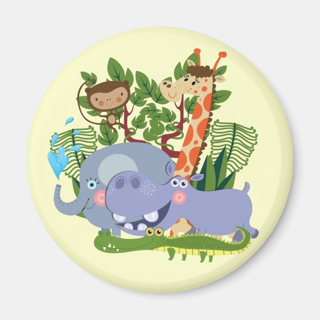 Cute Safari Animals Magnet (Front)