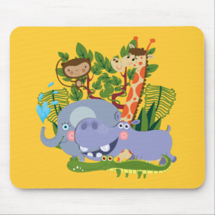 Cute Safari Animals Mouse Pad