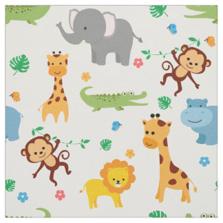 Cute Safari Animals Nursery Fabric