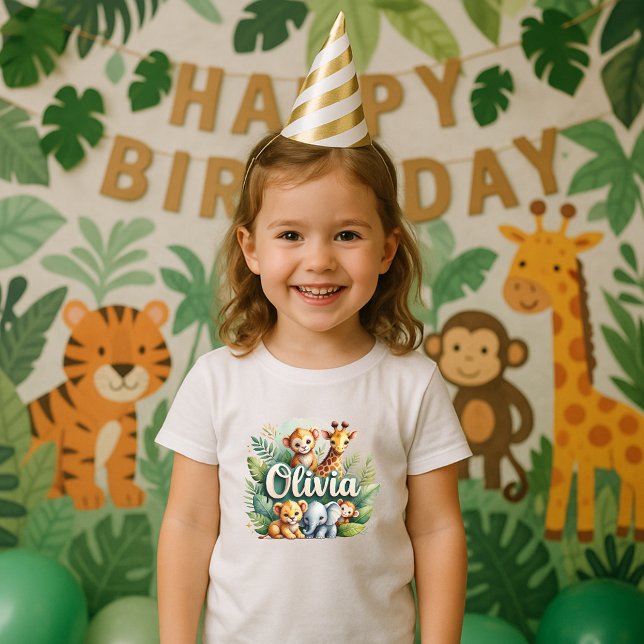 Cute Safari Animals Olivia Kids Tee (Creator Uploaded)