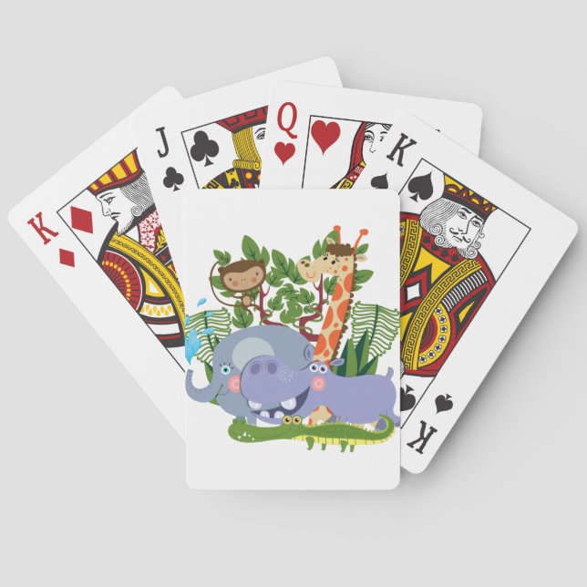 Cute Safari Animals Playing Cards (Back)