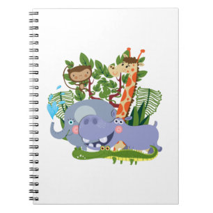 Cute Safari Animals Spiral Notebook