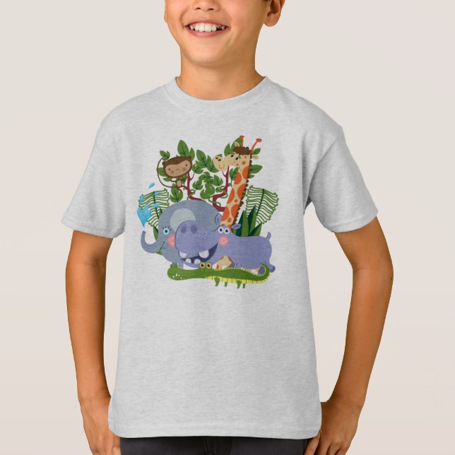 Cute Safari Animals T-Shirt (Front)