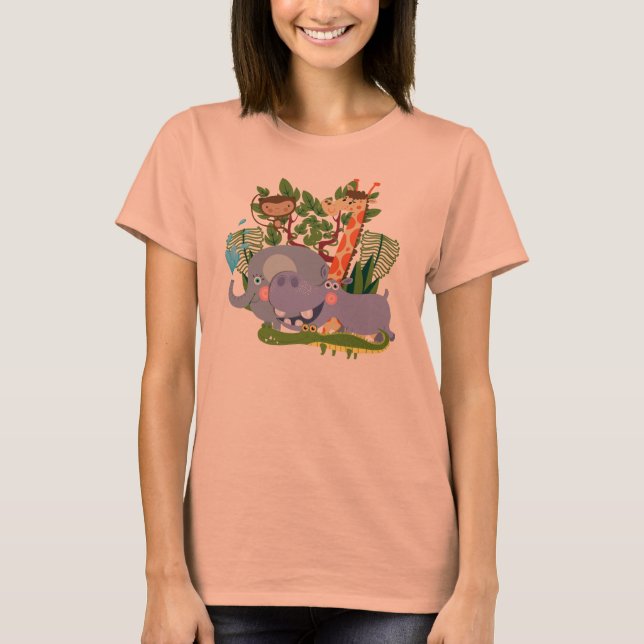 Cute Safari Animals T-Shirt (Front)