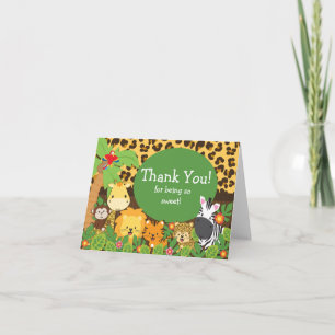 Cute Safari Animals Thank You Note Card