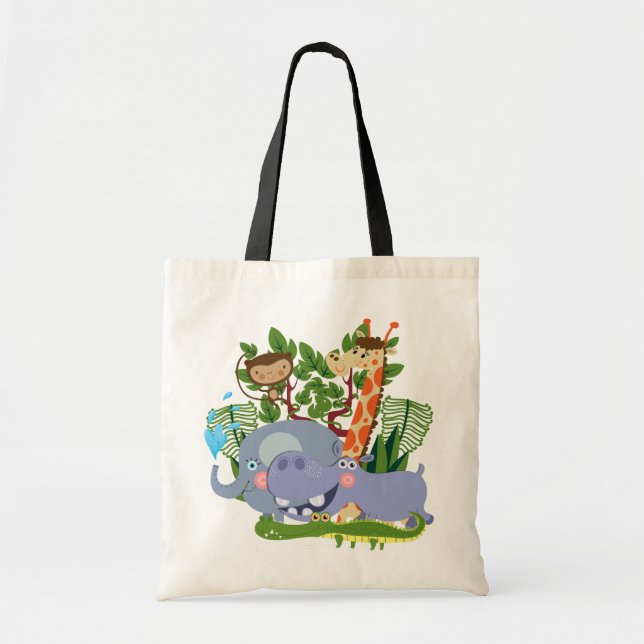 Cute Safari Animals Tote Bag (Front)