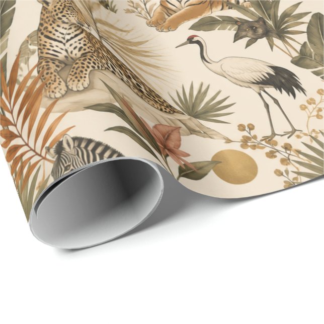 Cute Safari Animals Wrapping Paper (Roll Corner)