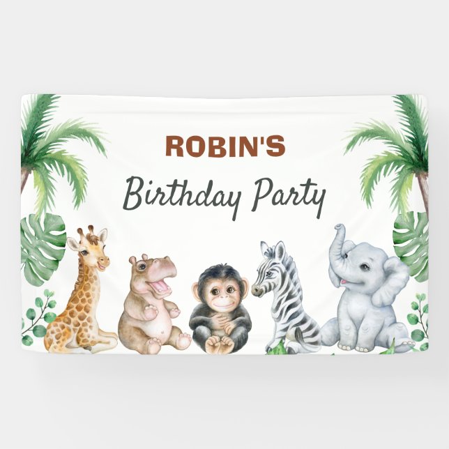 Cute safari baby animals  banner (Horizontal)