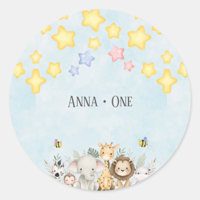 Cute Safari Baby Animals Sticker (Front)