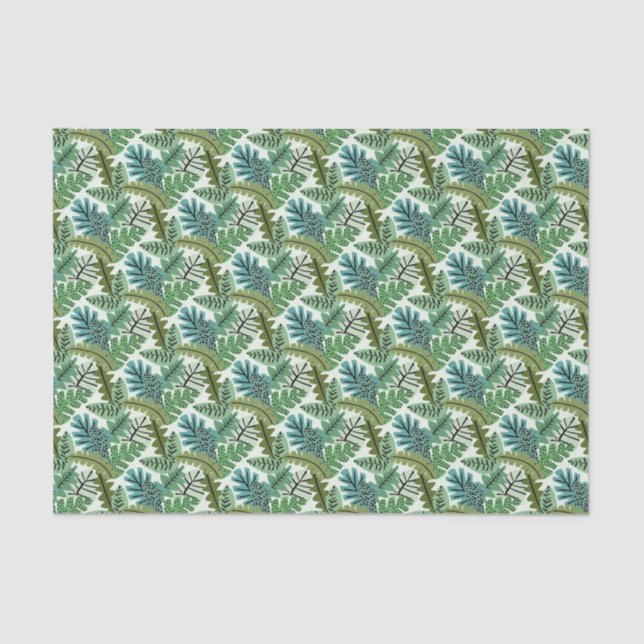 Cute Safari Birthday Party Jungle Leaf Leaves Tissue Paper (Front)