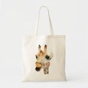 Cute Safari Giraffe Watercolor Tote Bag