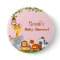 Cute Safari Jungle Animal Girl Baby Shower Button