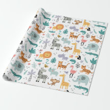 Cute Safari Jungle Animals Personalised Baby Name