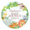 Cute Safari Jungle Baby Shower Favour Sticker