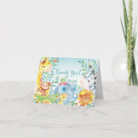 Cute Safari Jungle Baby Shower Thank You Note