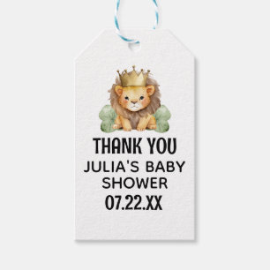 Cute Safari King Lion Baby Shower Thank You Gift Tags