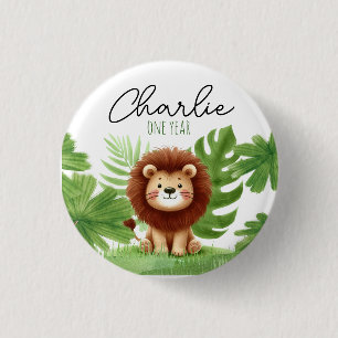 Cute Safari Lion Birthday 3 Cm Round Badge
