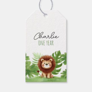 Cute Safari Lion Birthday Gift Tags
