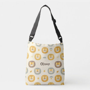 Cute Safari Lion Face Pattern Personalised  Crossbody Bag