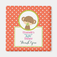 Cute Safari Monkey Baby Shower Thank You