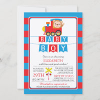 Cute Safari Monkey Boy Baby Shower Invitation