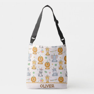 Cute Safari Party Animals Jungle Birthday Crossbody Bag