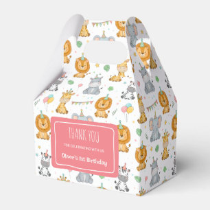 Cute Safari Party Animals Jungle Birthday Favour Box