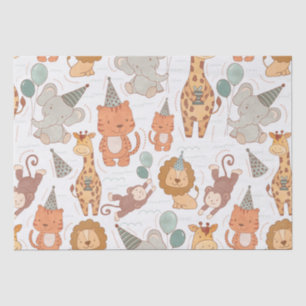 Cute Safari Party Animals Tissue Paper