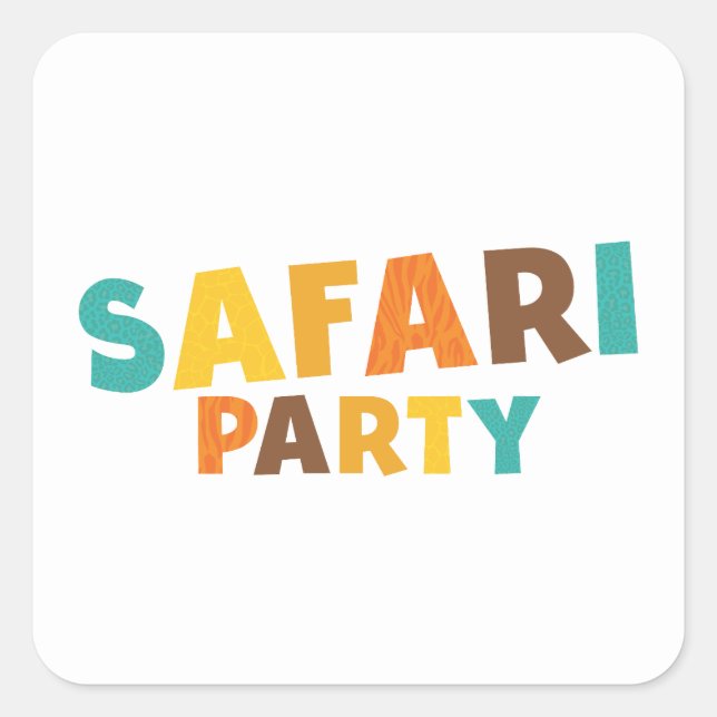 Cute Safari Square Sticker (Front)