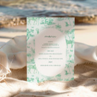 Cute Safari Toile de Jouy | Mint Baby Shower
