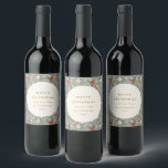 Cute Sage Green Botanical Custom Merry Christmas<br><div class="desc">Cute Sage Green Botanical Custom 2 Photo Merry Christmas Wine Label</div>