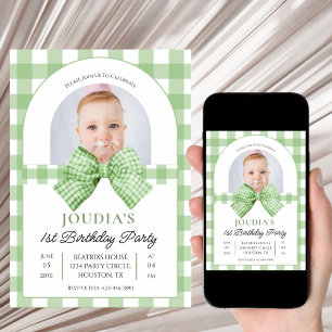  cute Sage Green photo Minimalist Baby shower  Invitation
