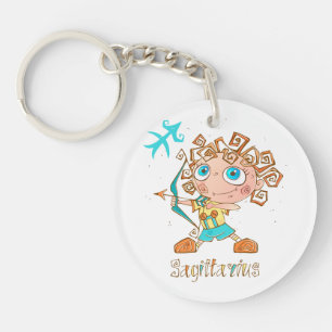 Cute Sagittarius Kid Key Ring