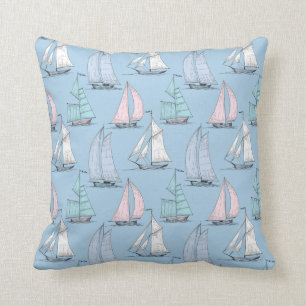 Cute Sailboat Pattern 1 Cushion