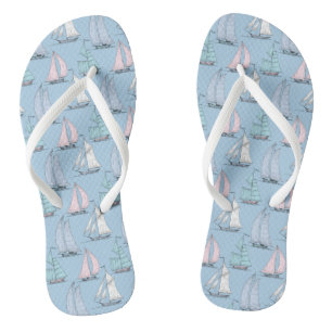 Cute Sailboat Pattern 1 Jandals