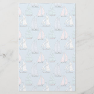 Cute Sailboat Pattern 1 Stationery