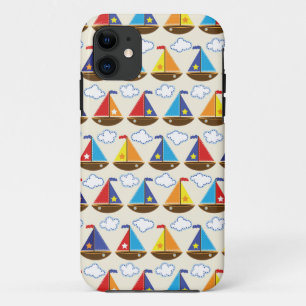 Cute Sailboat Pattern 2 iPhone 11 Case