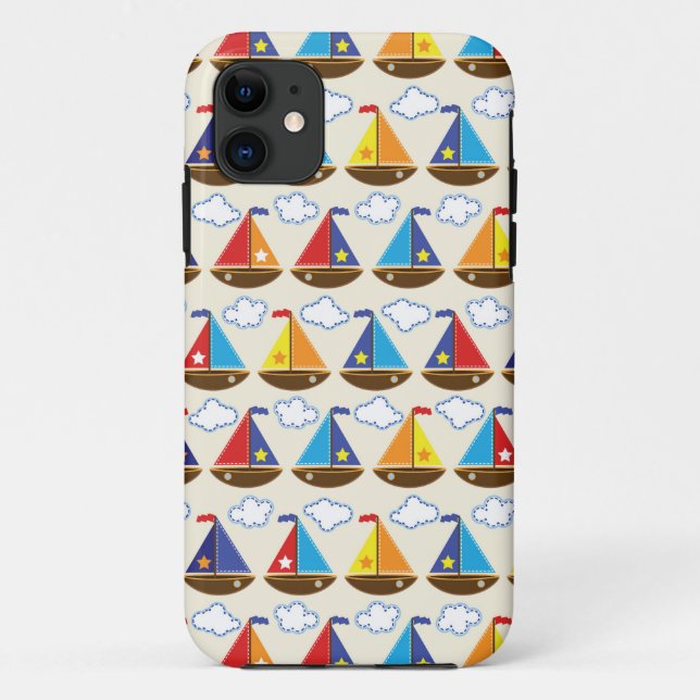 Cute Sailboat Pattern 2 Case-Mate iPhone Case (Back)
