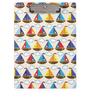 Cute Sailboat Pattern 2 Clipboard