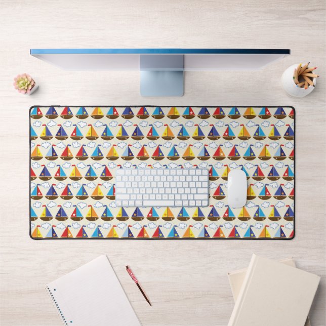 Cute Sailboat Pattern 2 Desk Mat (Office 1)