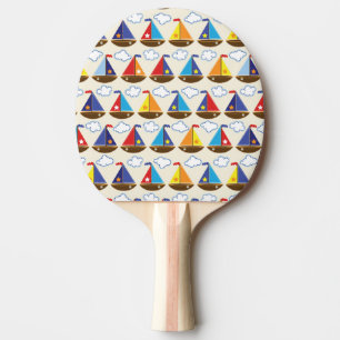 Cute Sailboat Pattern 2 Ping Pong Paddle