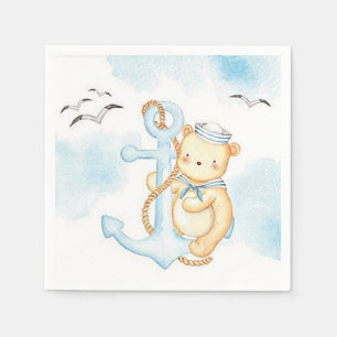 Cute sailor bear baby shower  napkins